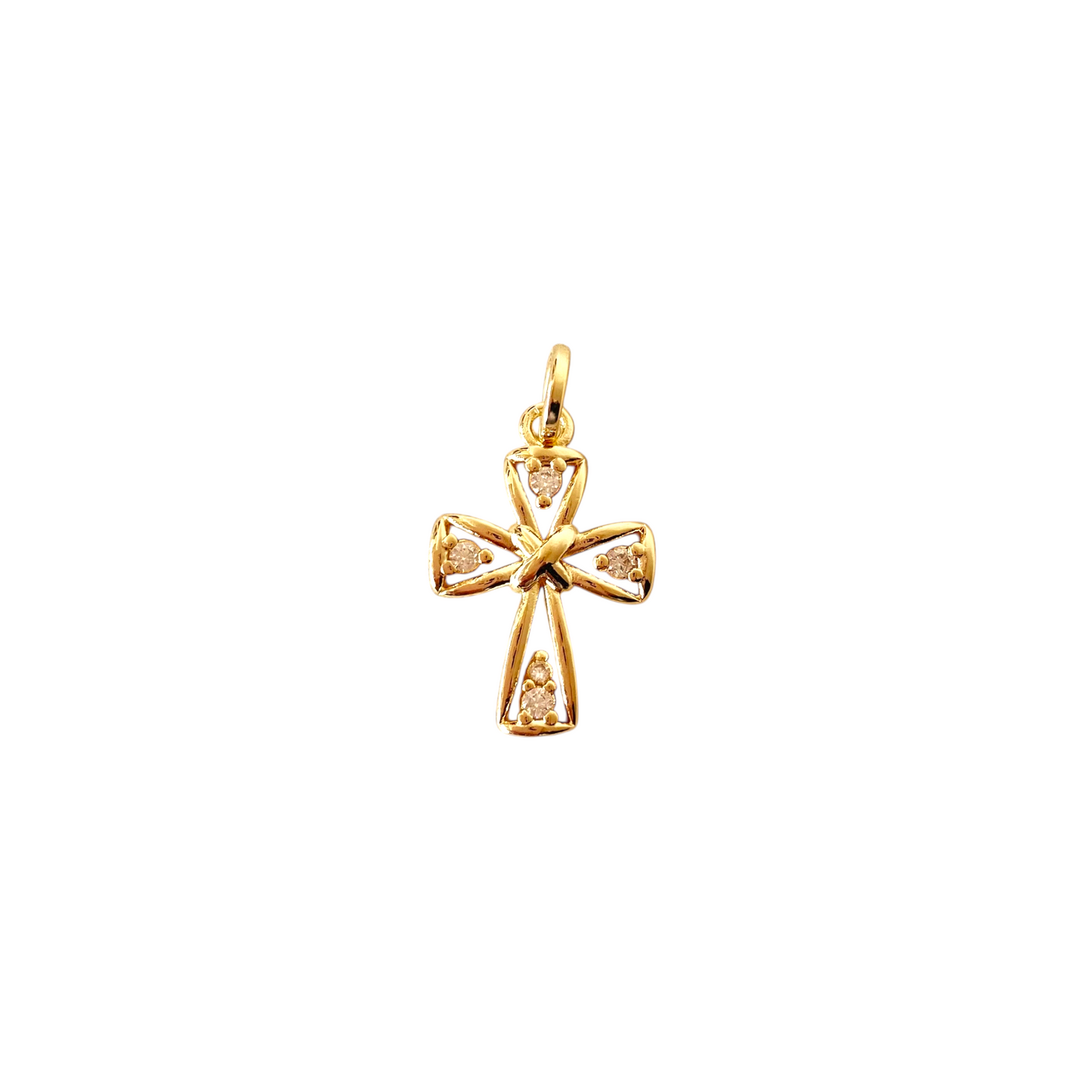25mm CZ Cross 18k Gold Filled Pendant