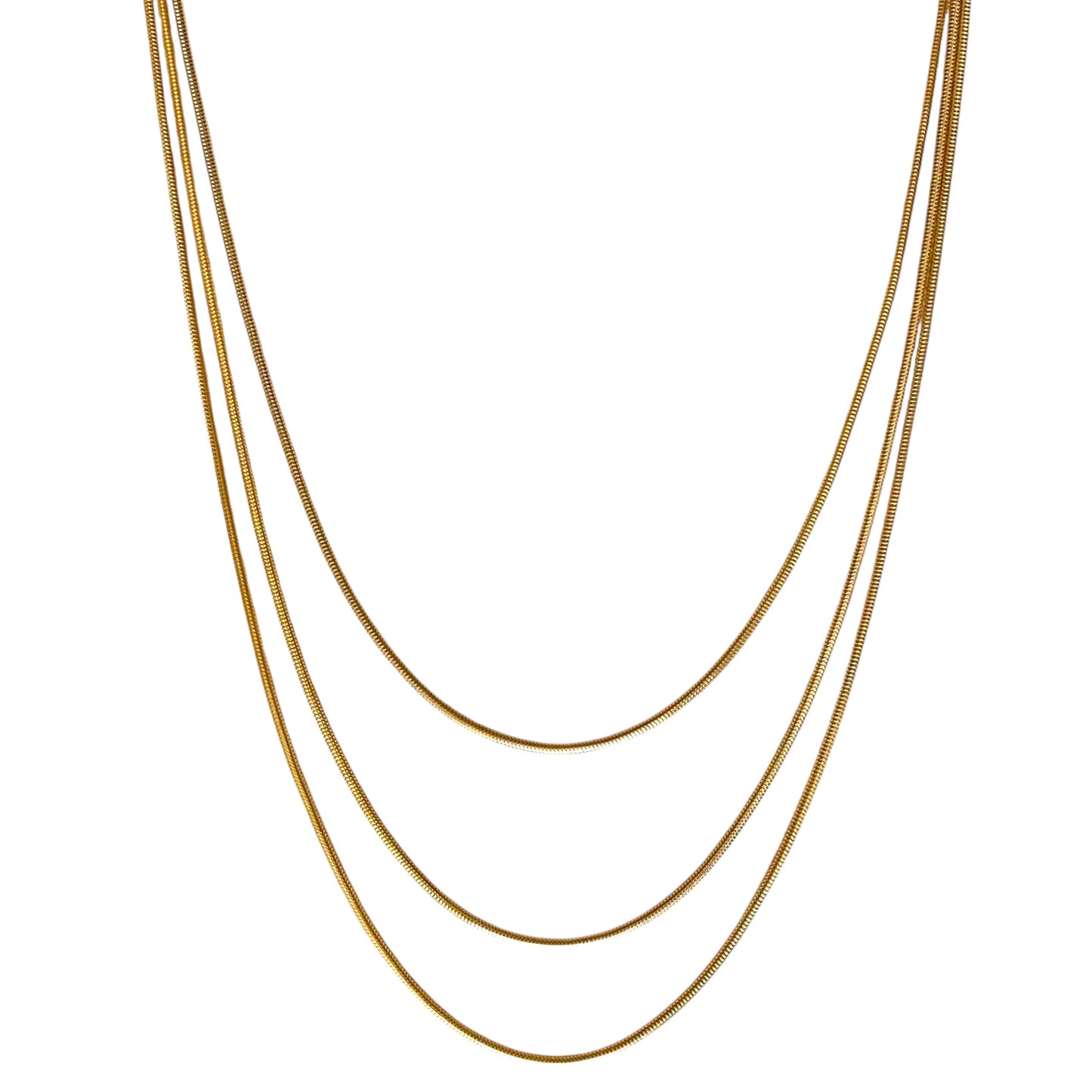 1.9mm Rounded Snake Chain 18K Gold Filled Necklace