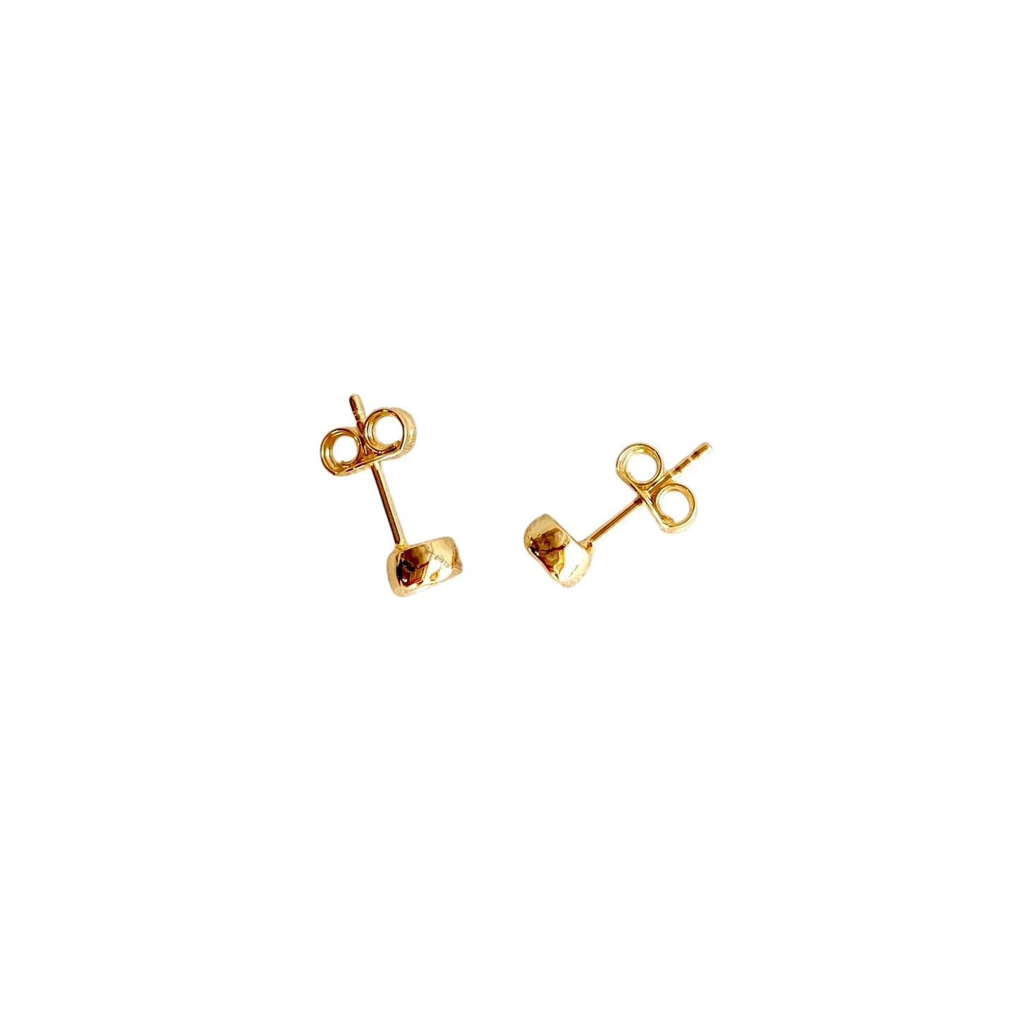 4mm Round CZ Frame Stud 18k Gold Filled Earrings