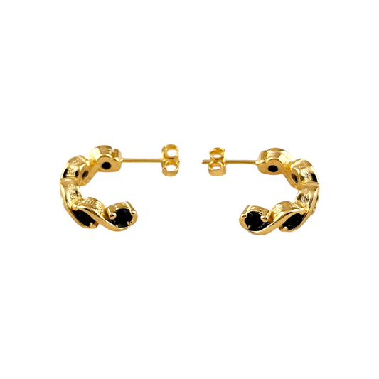 15mm Infinity CZ Open Hoop 18k Gold Filled Earrings