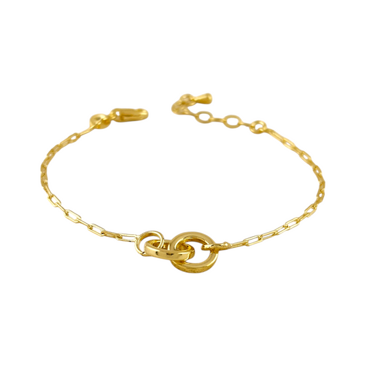 Interlocking Circles 18k Gold Filled Bracelet