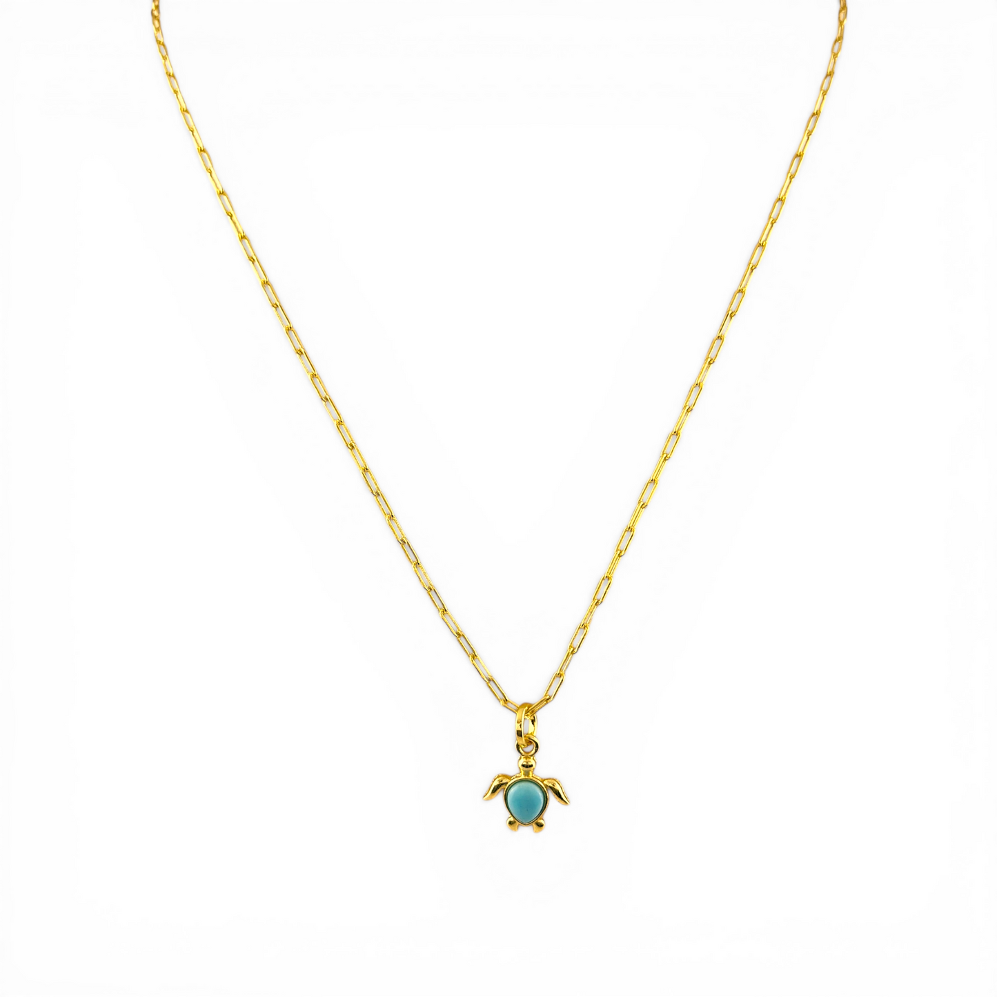 Sea Turtle Turquoise 18mm 18K Gold Filled Charm