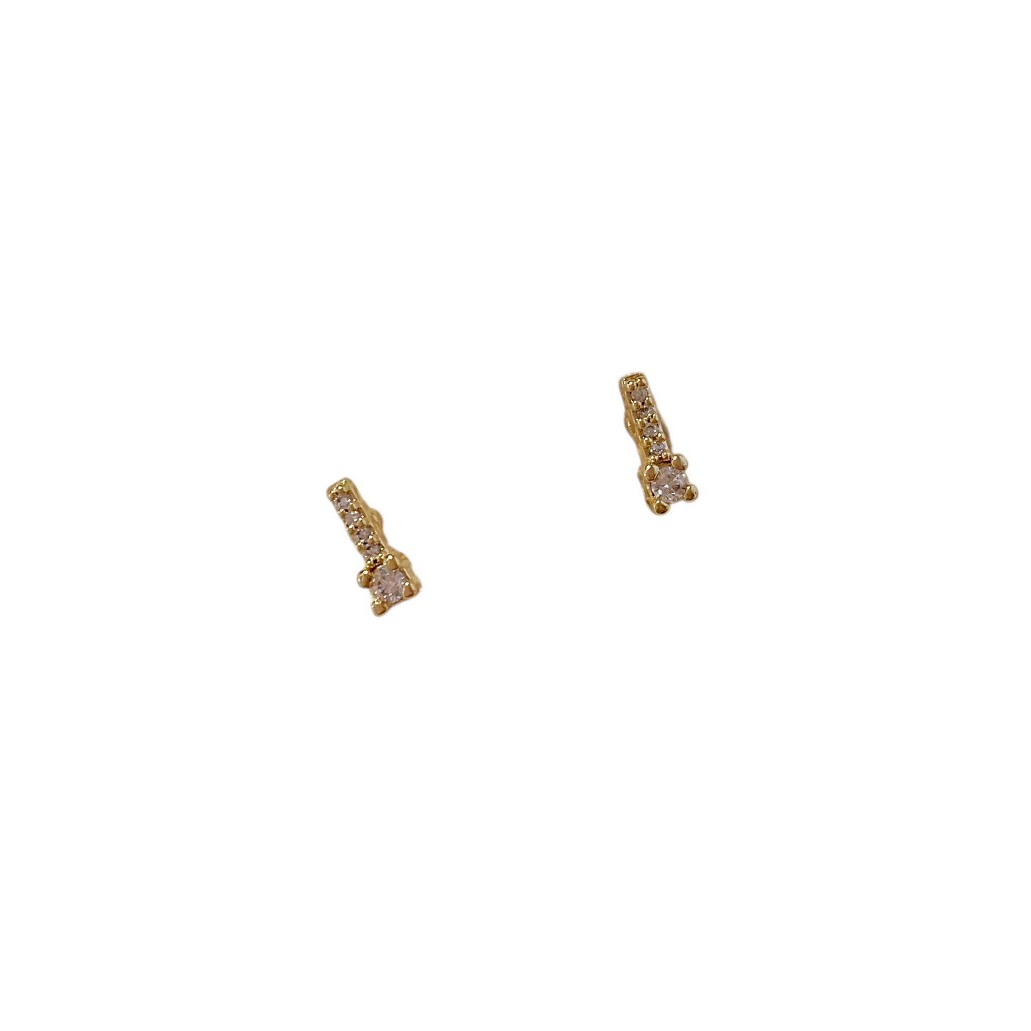 6mm Micro CZ Bar 18K Gold Filled Stud Earrings