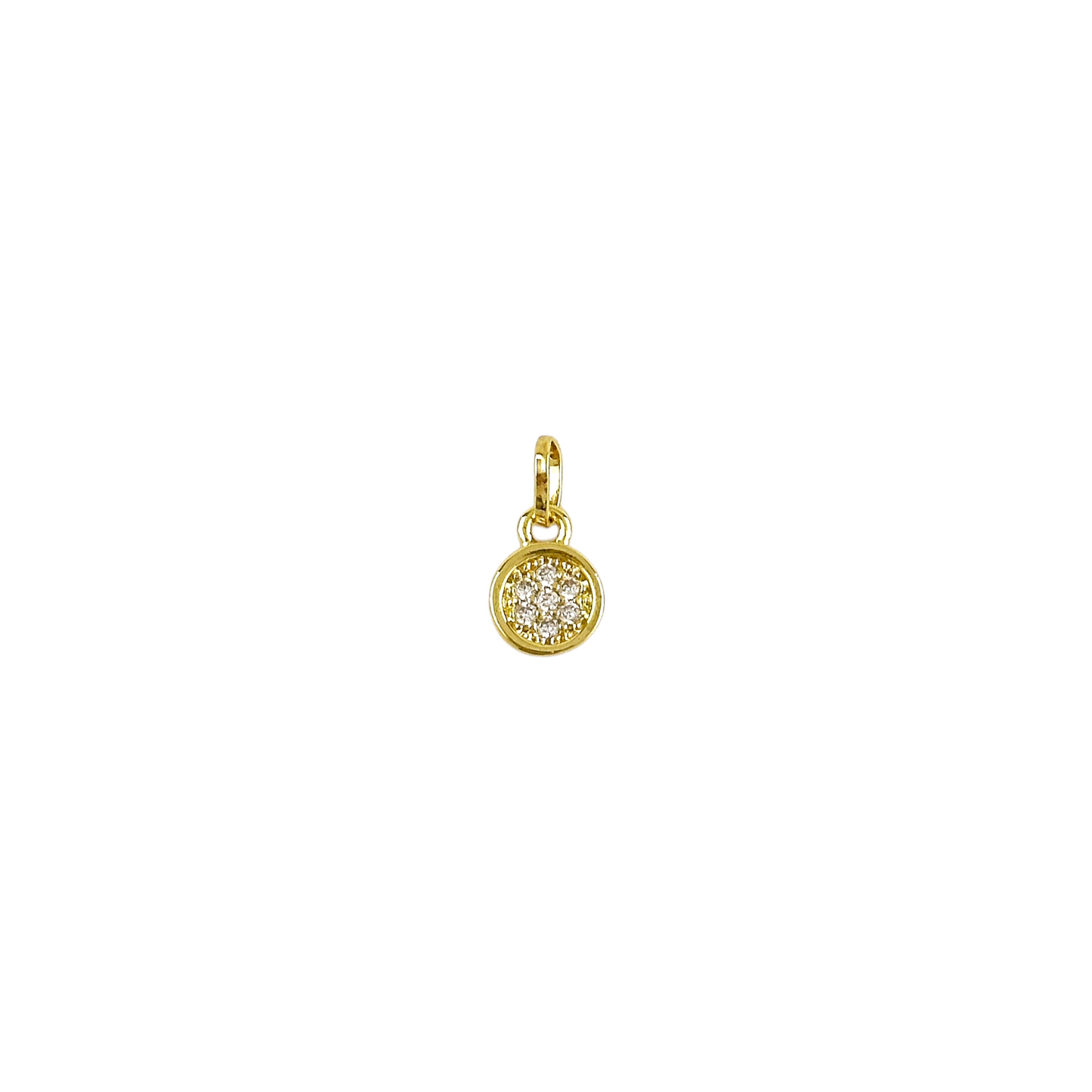12mm Pavé CZ Disc 18k Gold Filled Charm