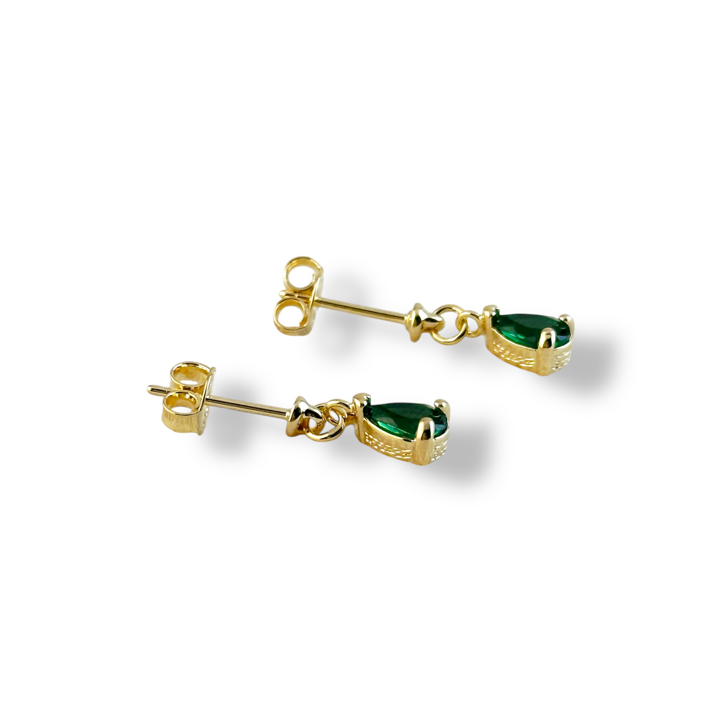 12mm Teardrop CZ Drop 18k Gold Filled Earrings