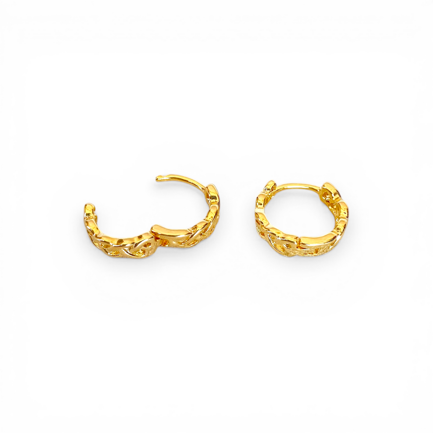 10mm Braided Huggie 18K Gold Filled Hoop Earrings
