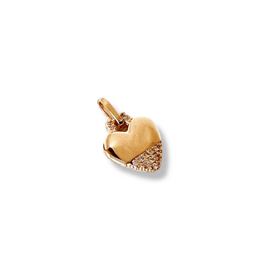 Heart CZ 12mm 18k Gold Filled Pendant