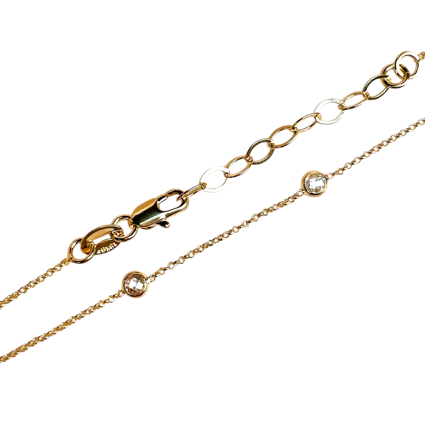 CZ Round Bezel Belly Chain 18k Gold Filled Body Jewelry