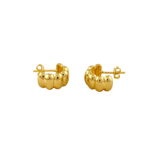 13mm Wavy Open Hoop 18k Gold Filled Earrings