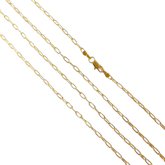 2.5mm Cable Link Chain 18k Gold Filled Necklace