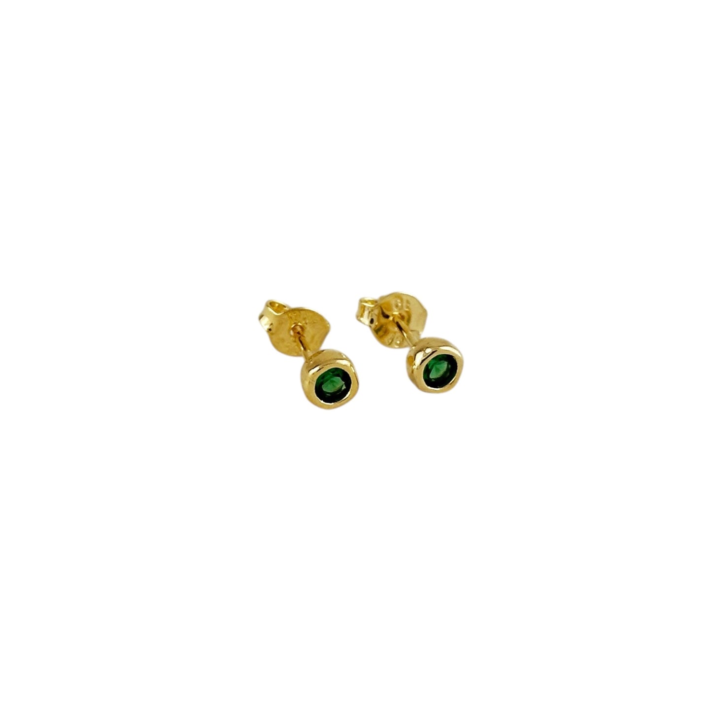 4mm Round CZ Frame Stud 18k Gold Filled Earrings