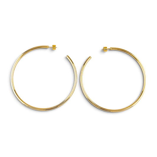New Wave Hoop 70mm 18K Gold Filled Earrings
