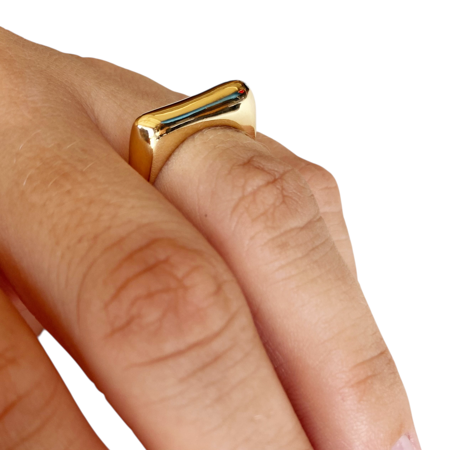 Asymmetric Garnet 18K Gold Filled Ring