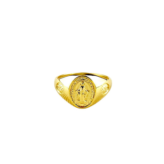 Lady of Grace Medal 18k Gold Filled Ring