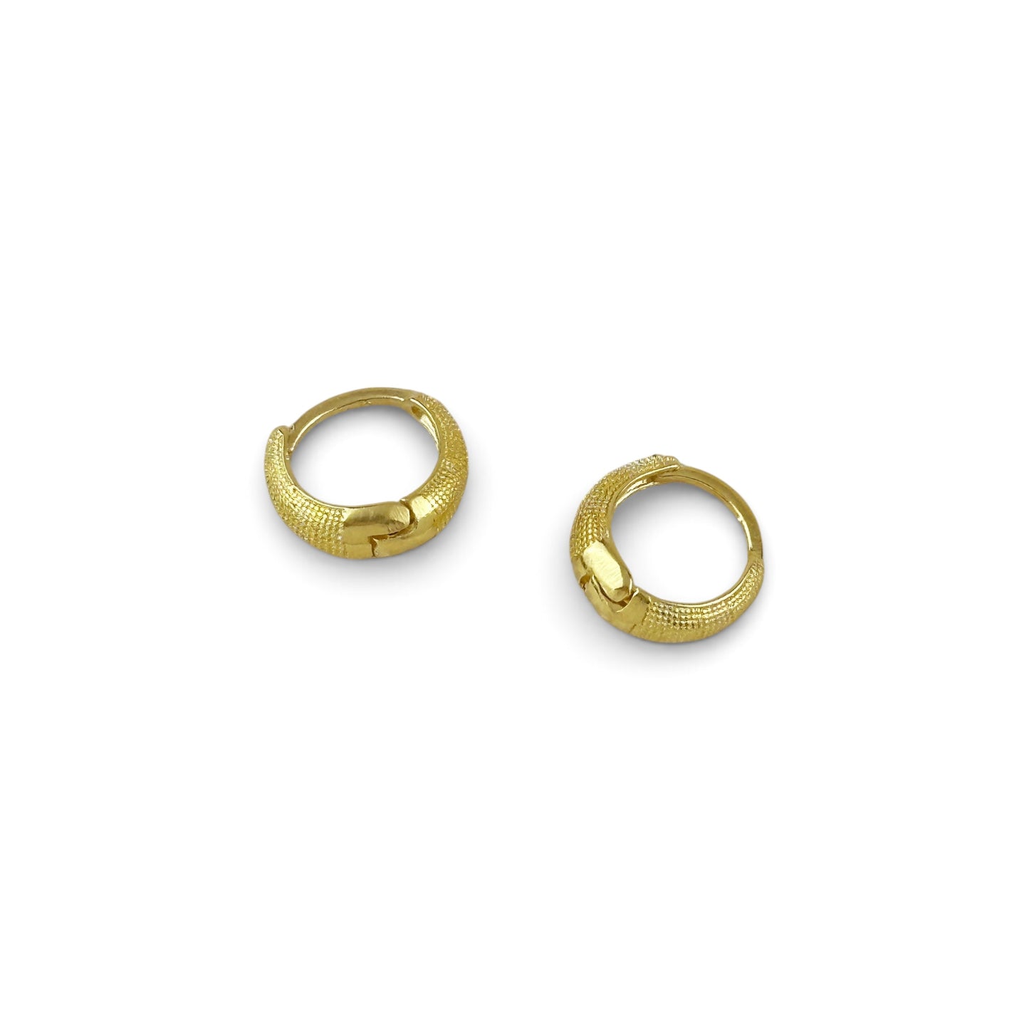 9mm Textured Huggie Hoop Earrings 