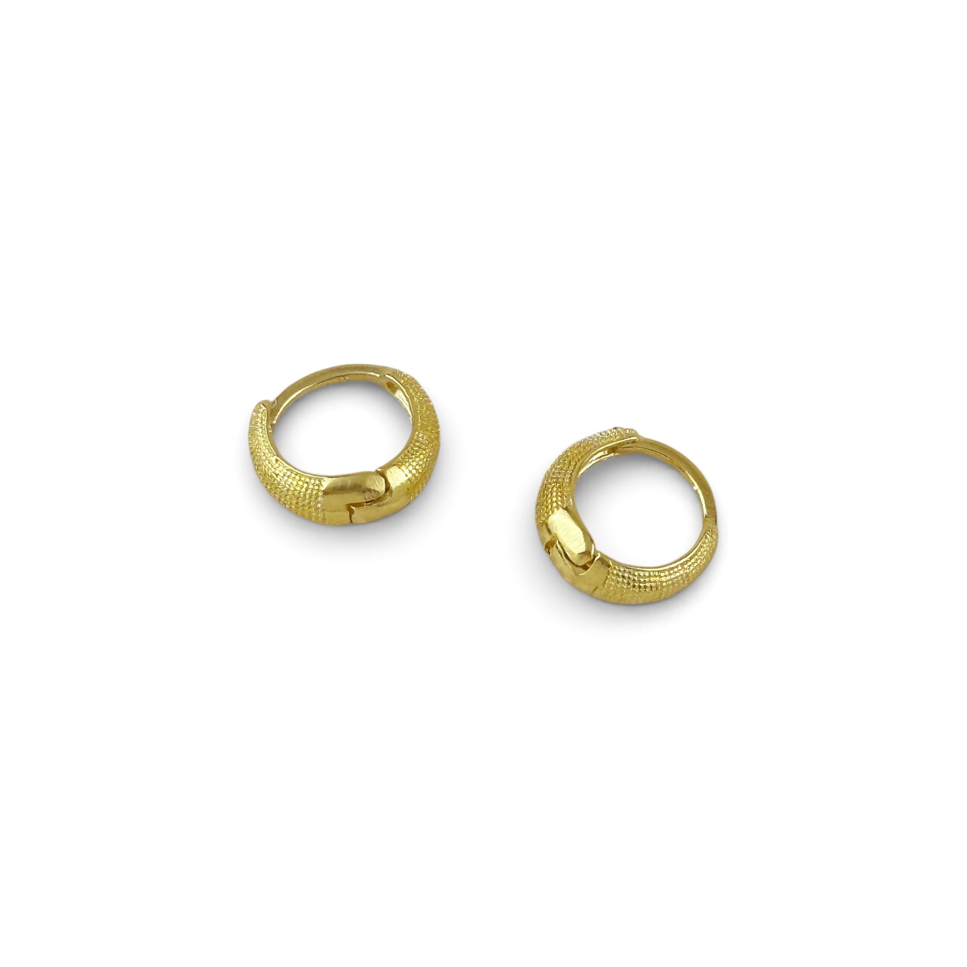 9mm Textured Huggie Hoop Earrings 