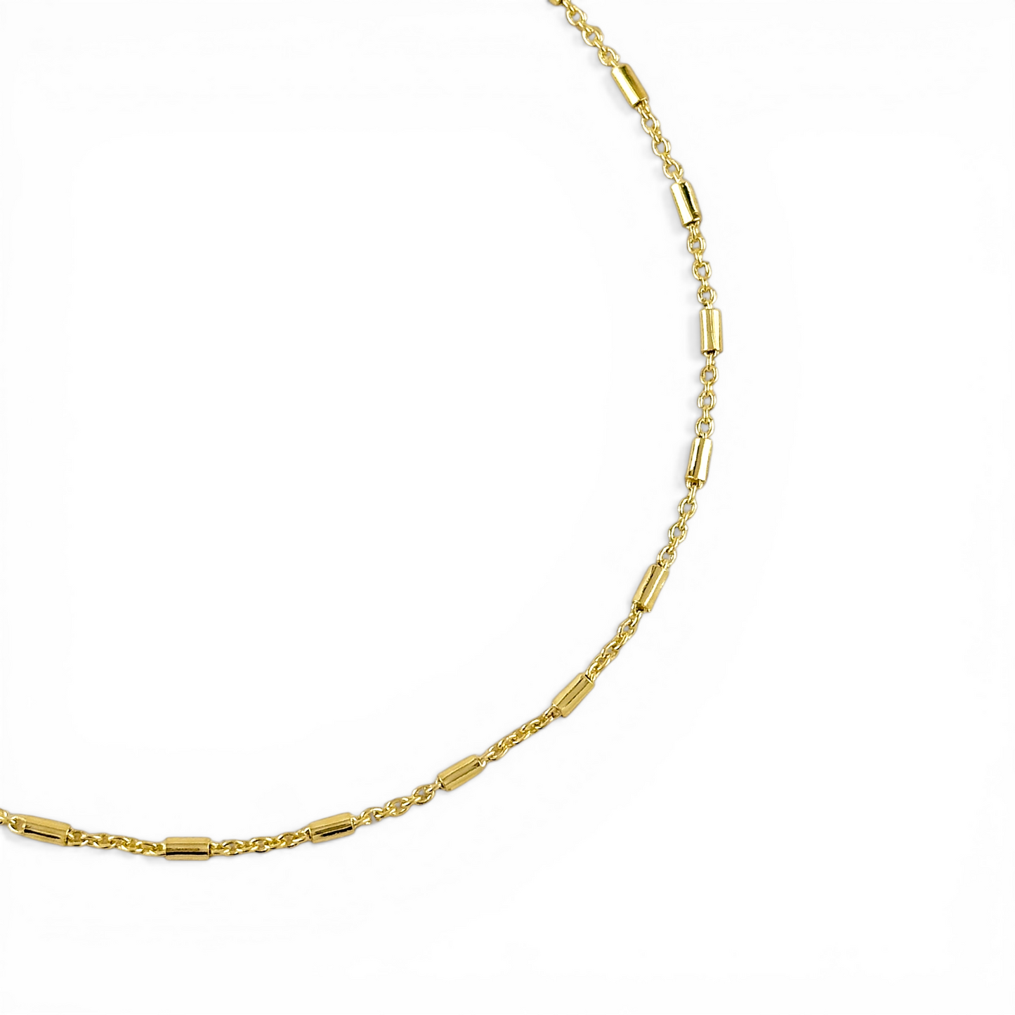 Tube Bead Detail 18K Gold Filled Anklet