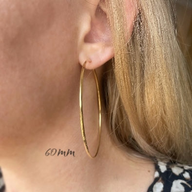 All Sizes Endless Hoop 18k Gold Filled Earrings