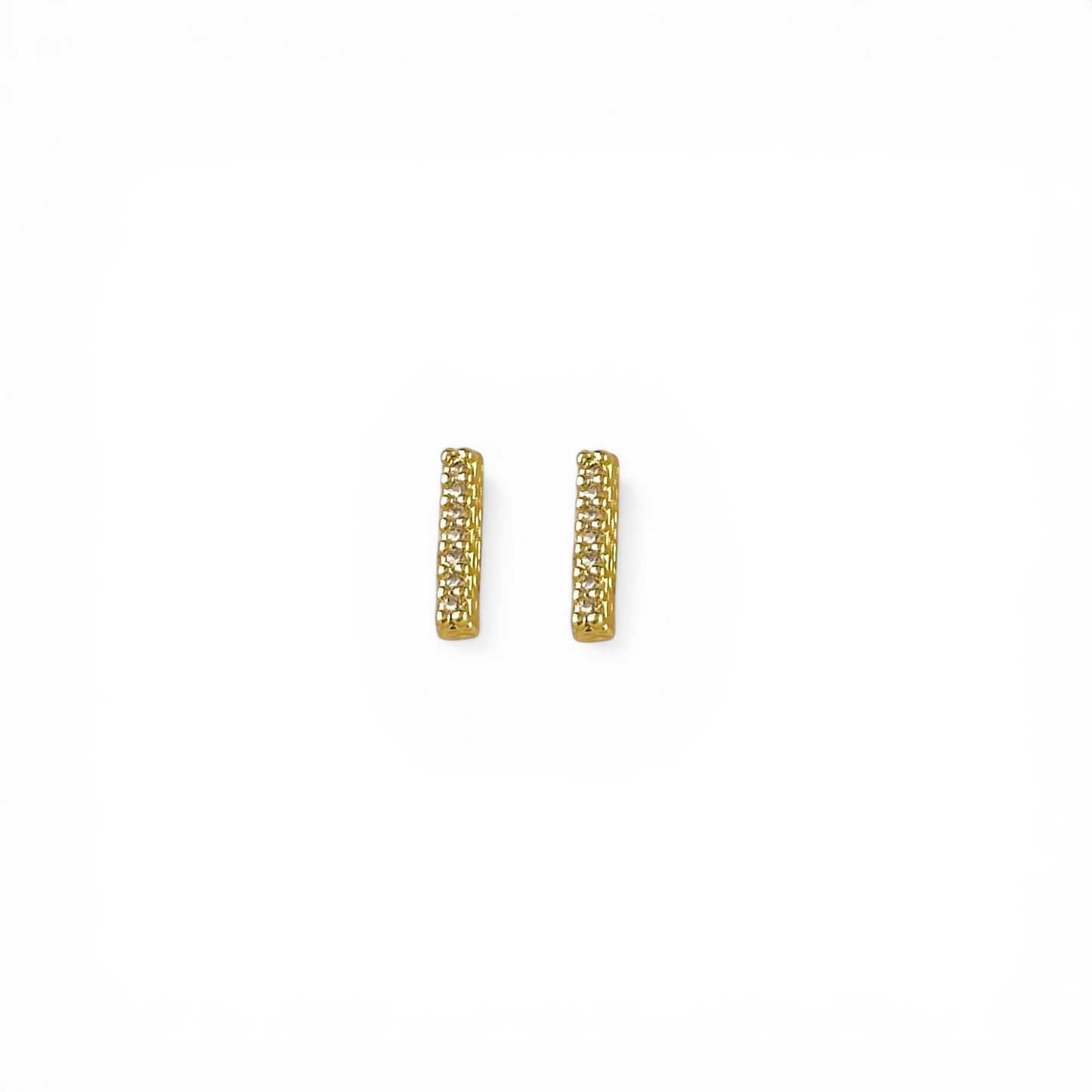 5mm Mini CZ Bar Stud 18K Gold Filled Earrings