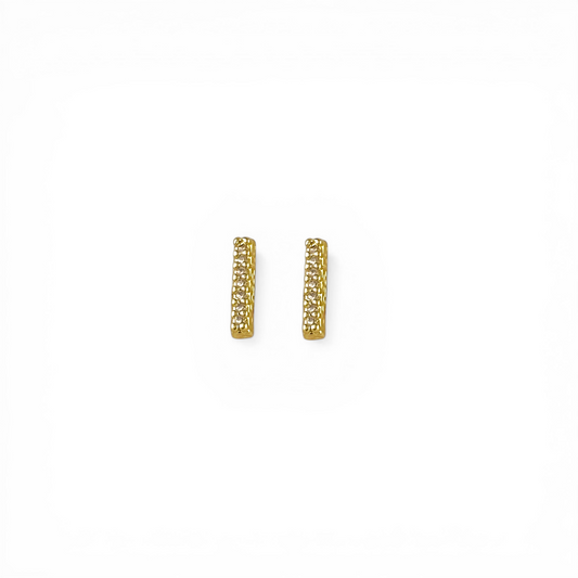 5mm Mini CZ Bar Stud 18K Gold Filled Earrings