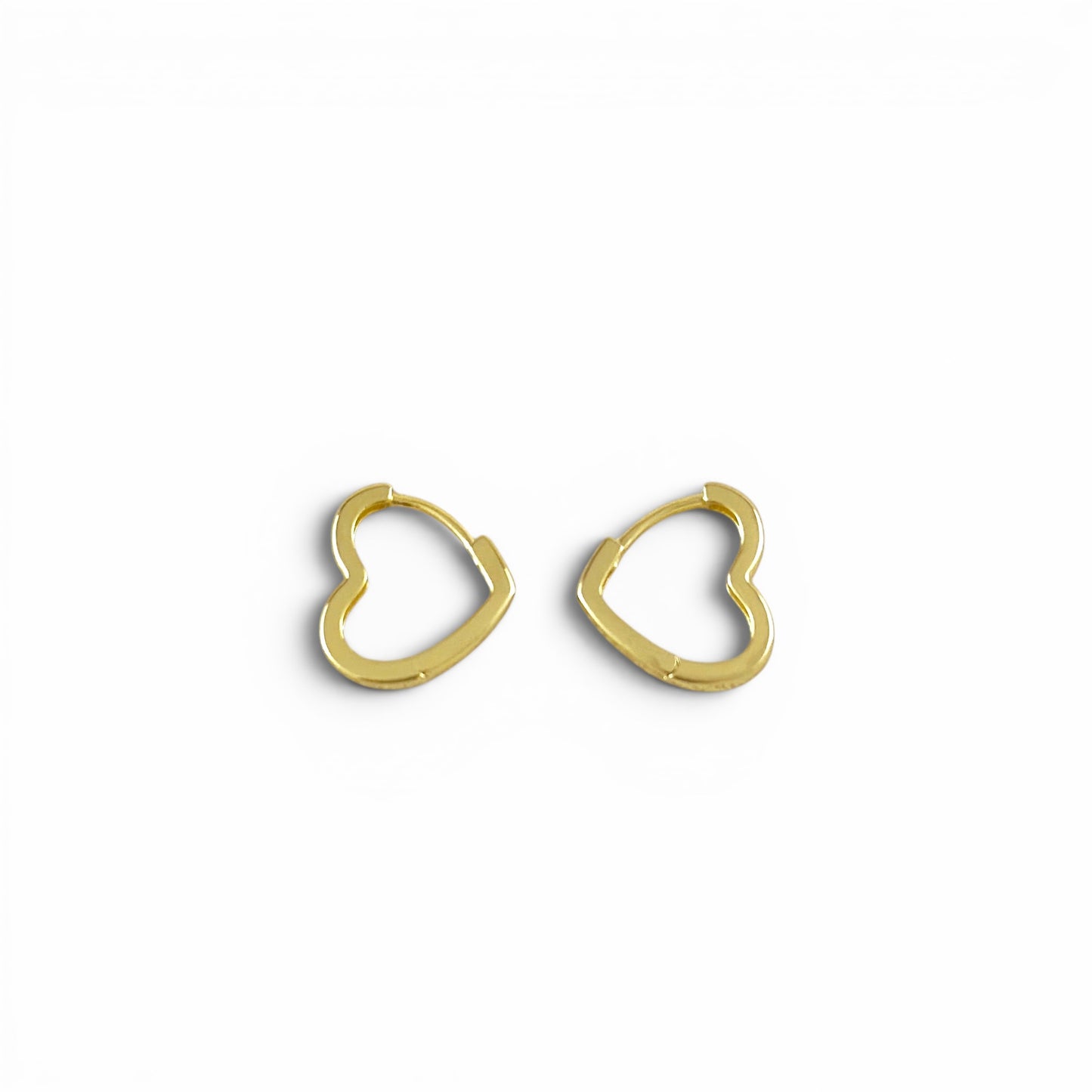 Heart 15mm 18K Gold Filled Huggie Earrings