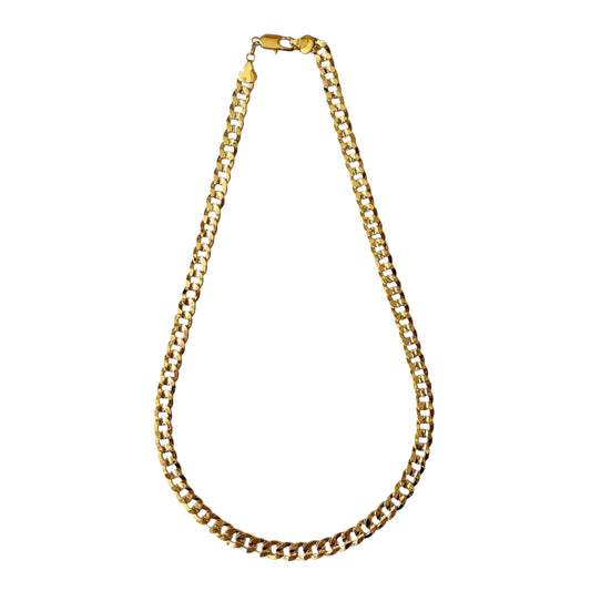 8mm Diamond Cut Cuban Chain 18k Gold Filled Necklace