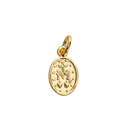 Lady of Grace Medal Double Sided 15mm 18K Gold Filled Charm