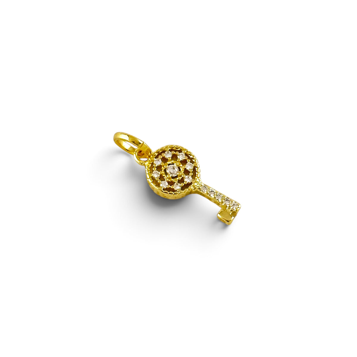 CZ Key Pendant in 18K gold-filled, view 2