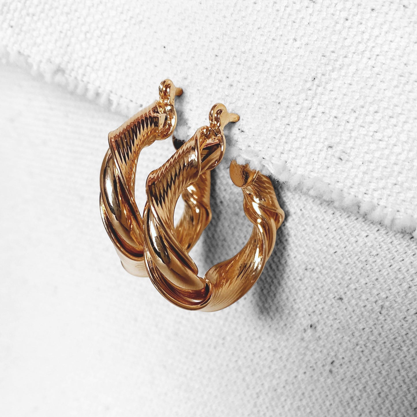 25mm Twisted Hoop 18k Gold Filled Earrings