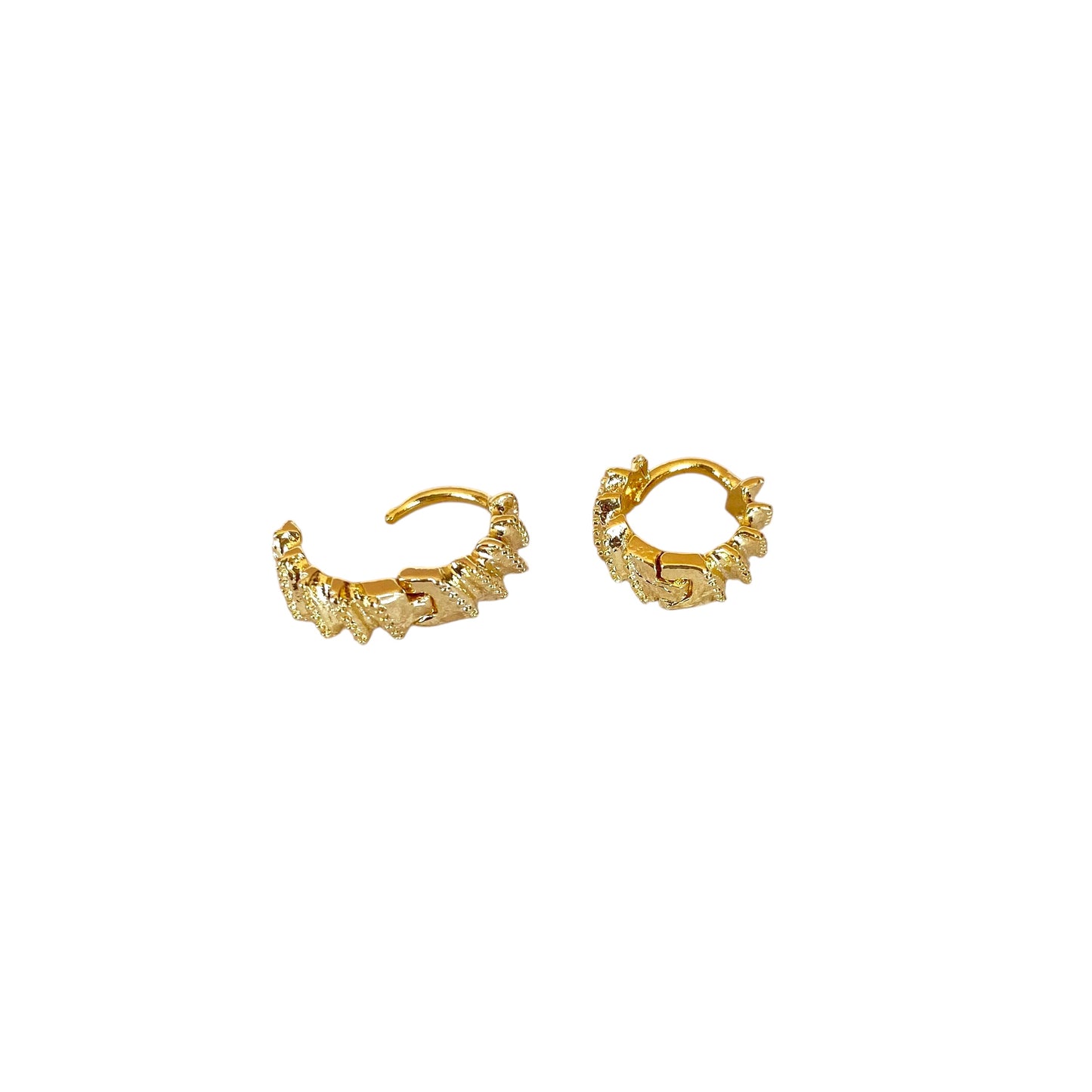 Rugged Petite Huggie Hoop 18k Gold Filled Earrings