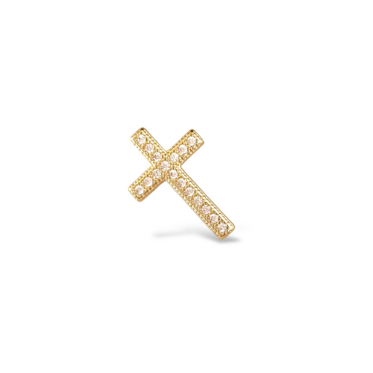 Cross CZ 18mm 18K Gold Filled Pendant