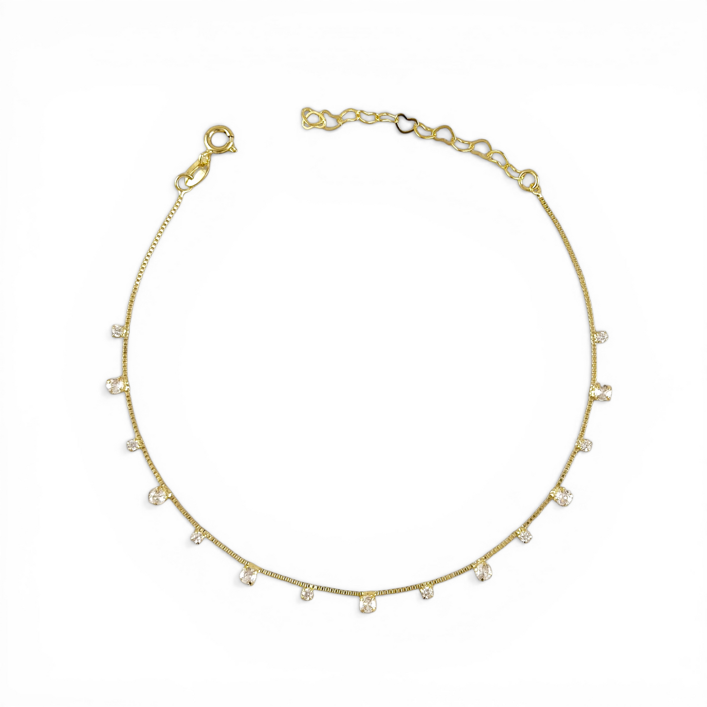 Micro CZ Drop 18K Gold Filled Anklet