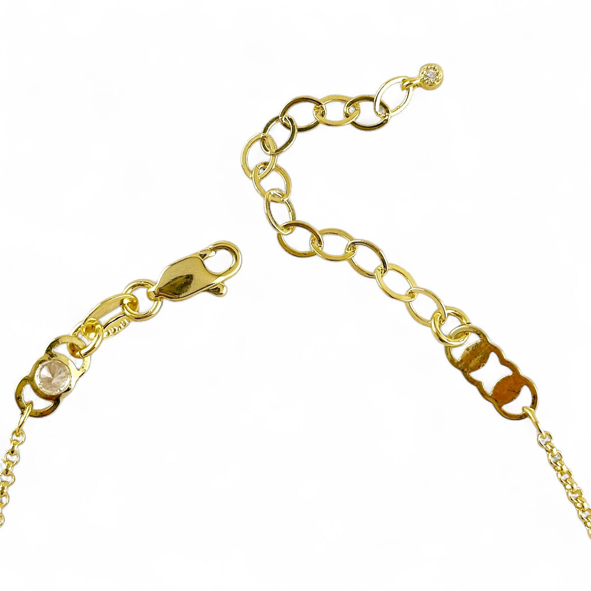 Rectangular Plate & CZ Anklet in 18K gold-filled, view 5