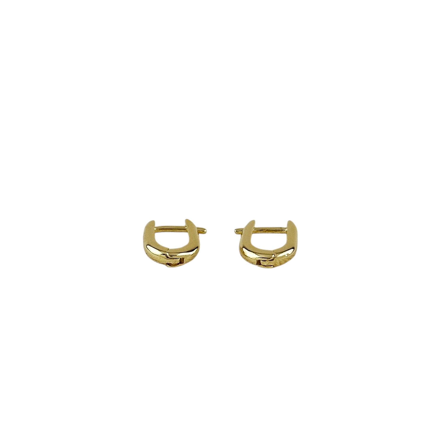 10mm U-Shaped Huggie Hoop 18k Gold Filled Earrings
