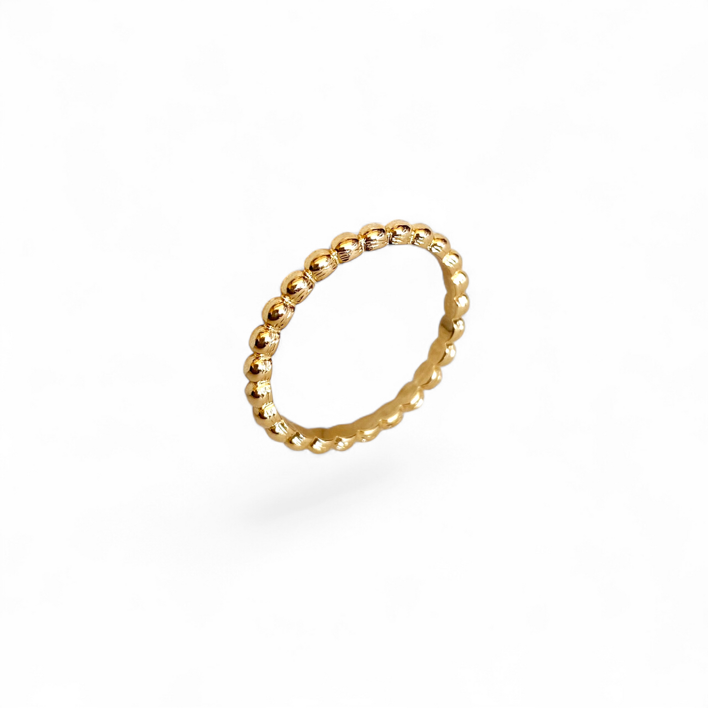 Slender Beaded Band 18K Gold Filled Ring