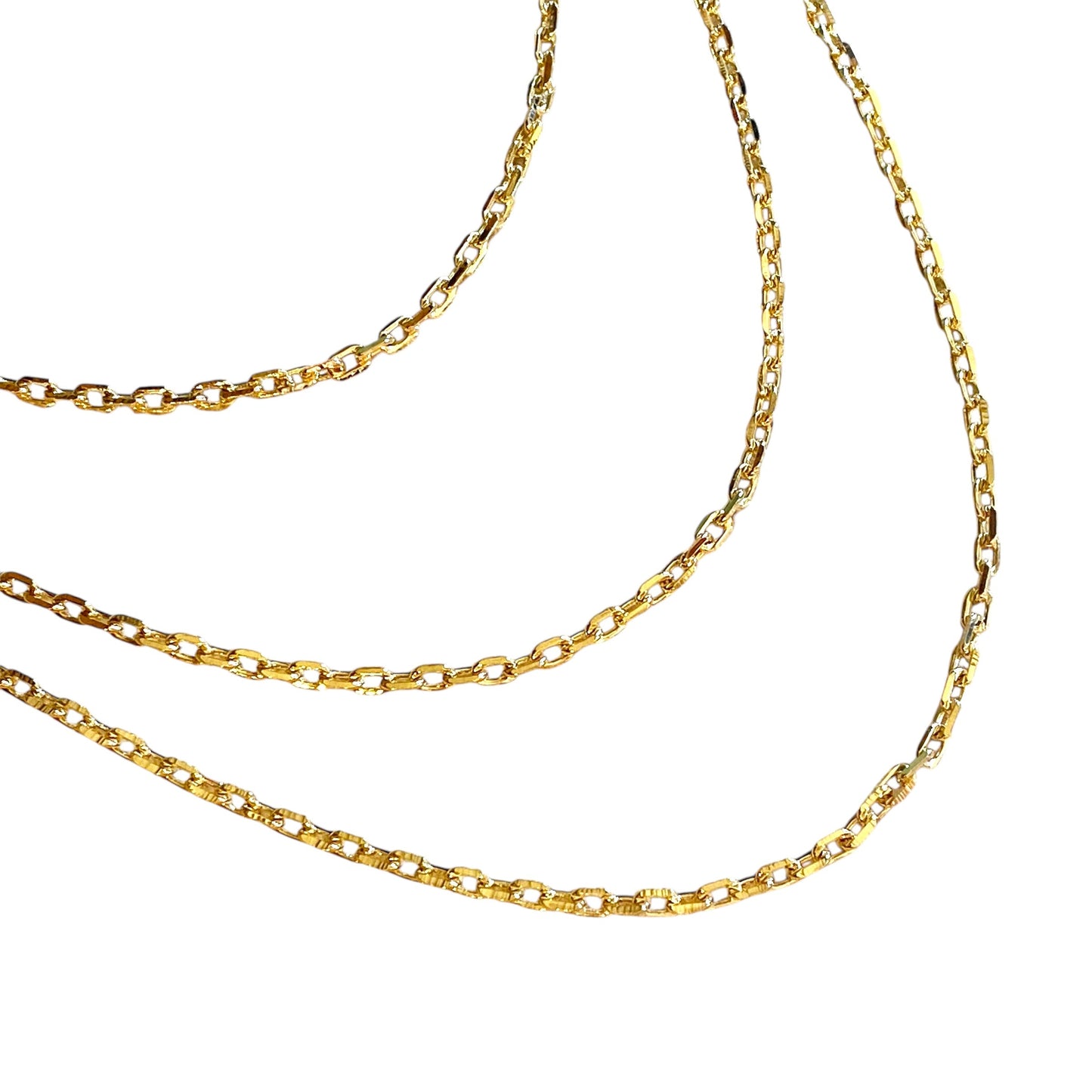 2.5mm Diamond Cut Curb Chain 18k Gold Filled Necklace