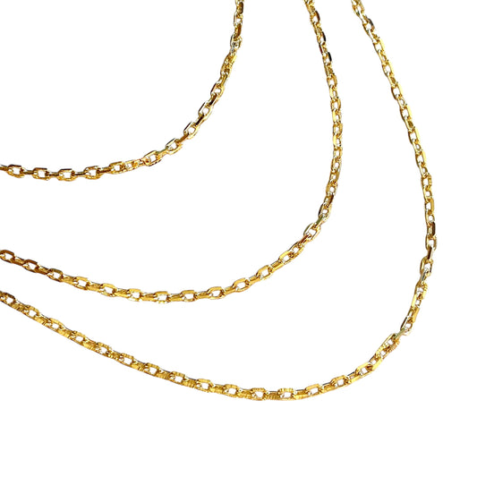 2.5mm Diamond Cut Curb Chain 18k Gold Filled Necklace