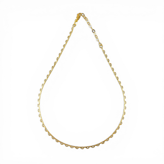Lace Chain Choker 18K Gold Filled Necklace