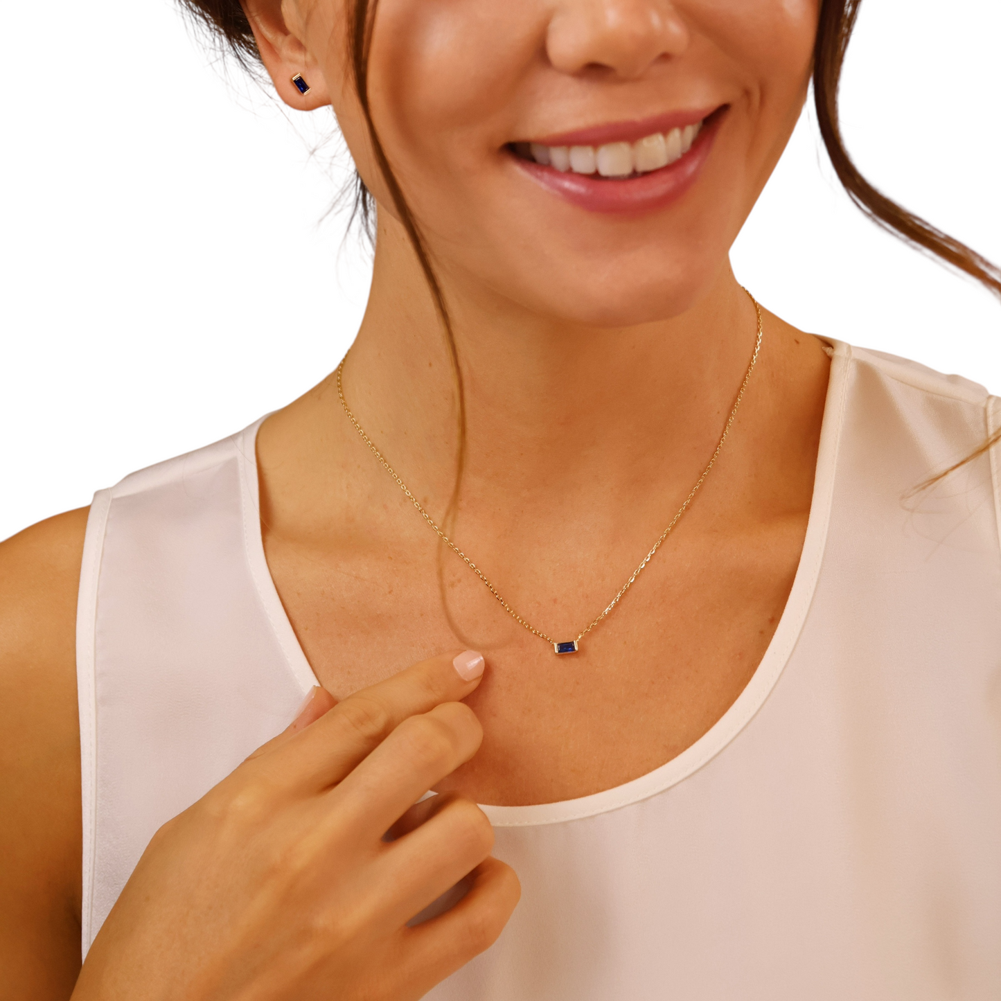 Birthstone CZ Set 18K Gold Filled Necklace & Earrings