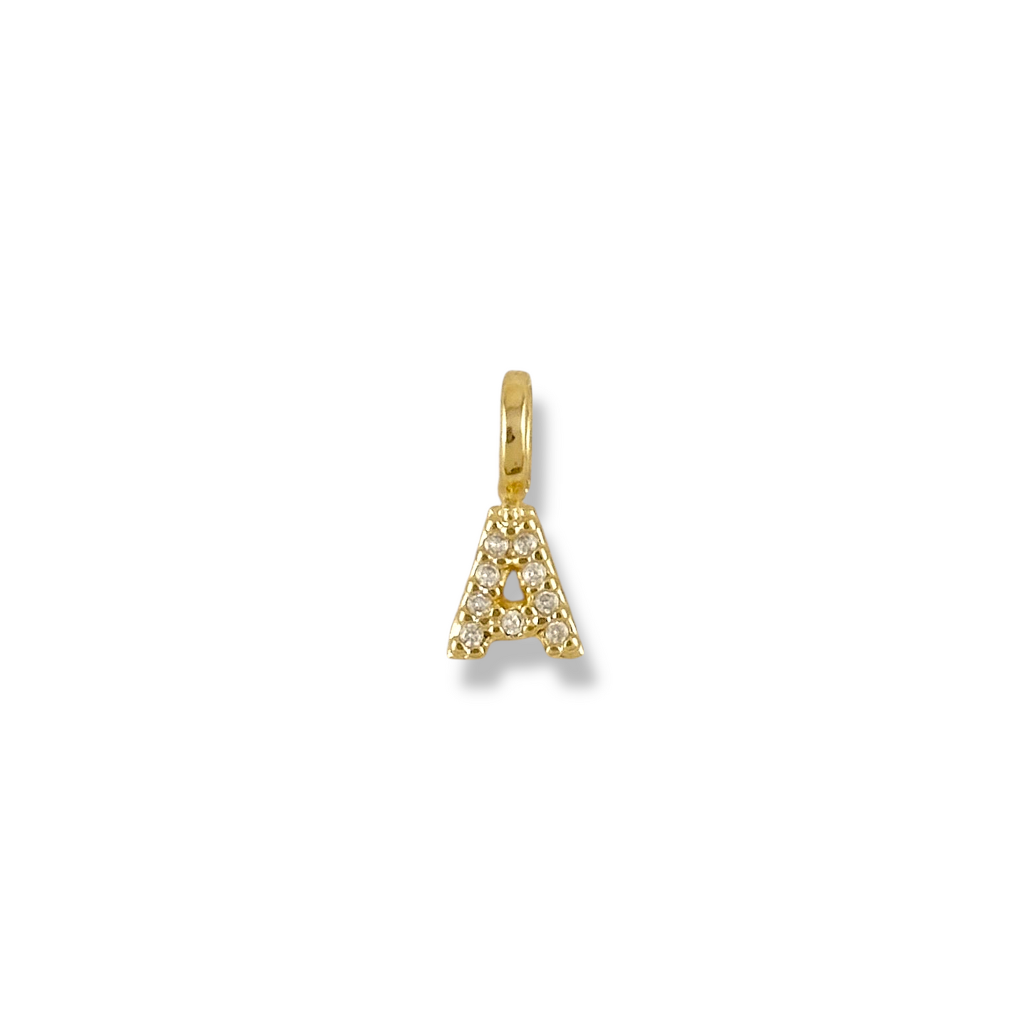 12mm Pavé Initial Letter 18k Gold Filled Charm