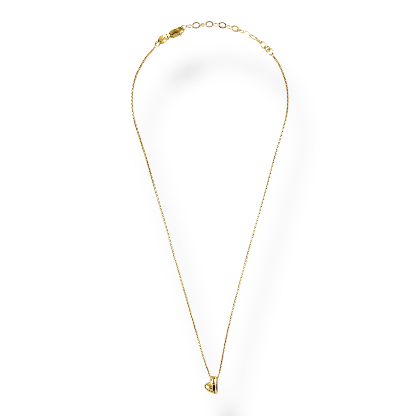 8mm Asymmetric Heart Pendant 18k Gold Filled Necklace