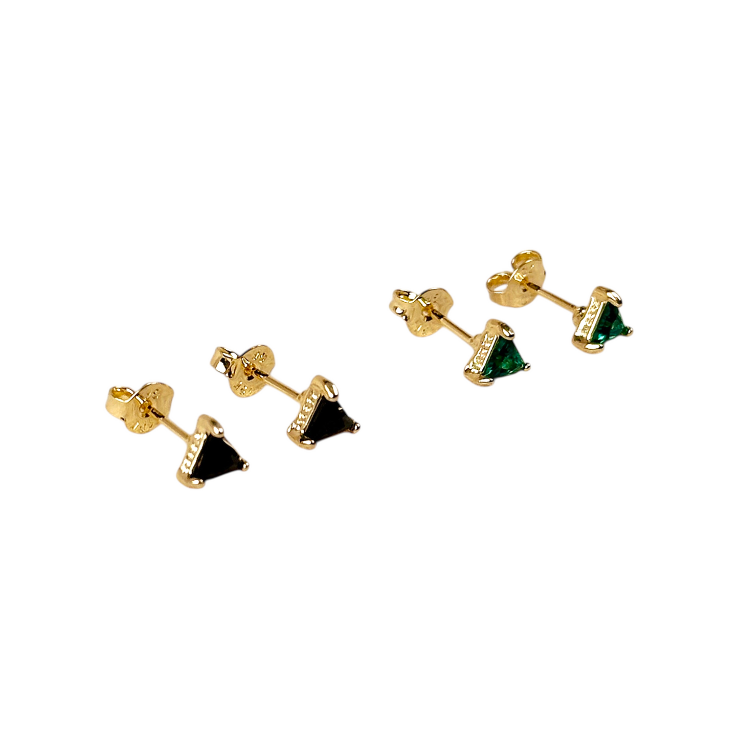 5mm CZ Triangle Stud 18K Gold Filled Earrings