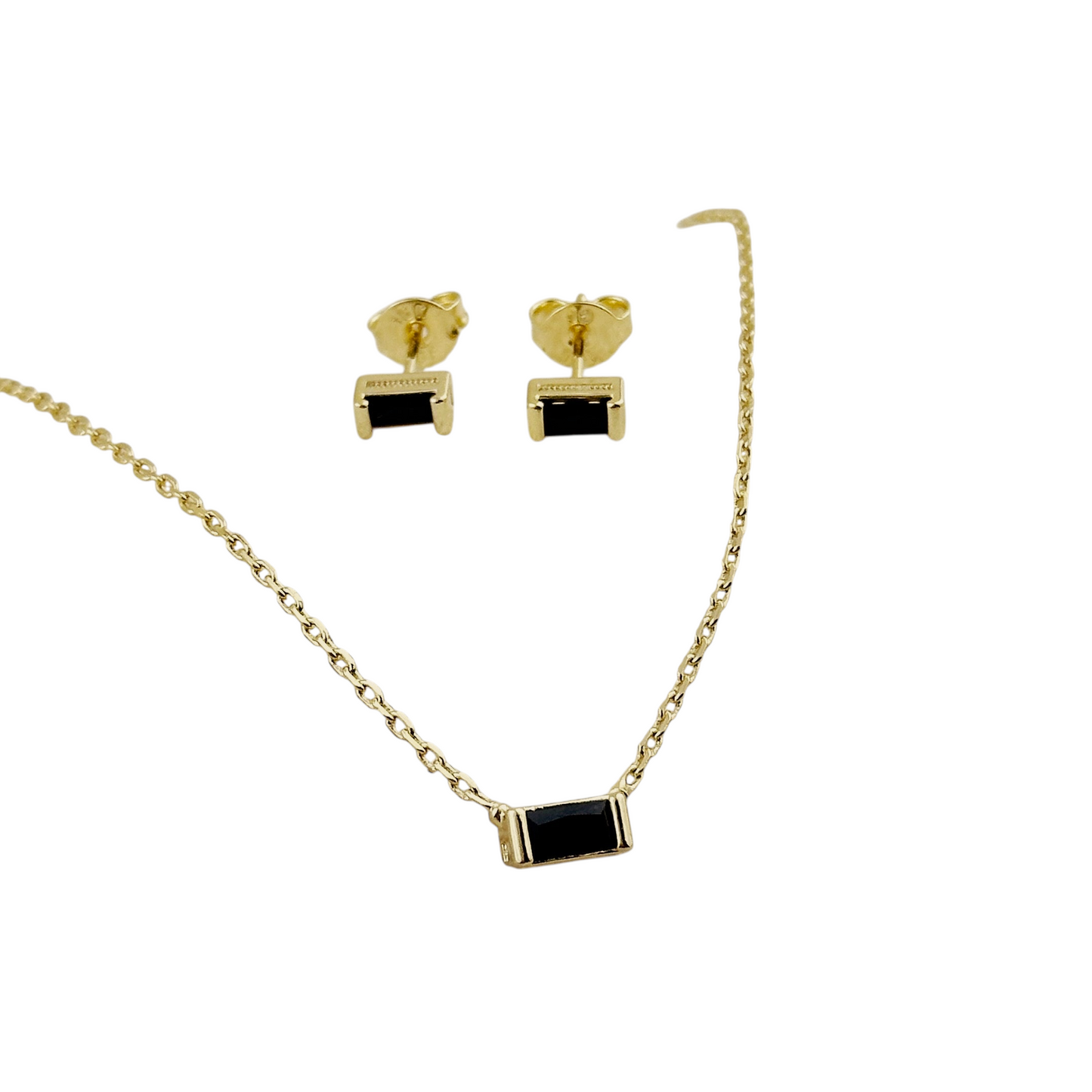Birthstone CZ Set 18K Gold Filled Necklace & Earrings