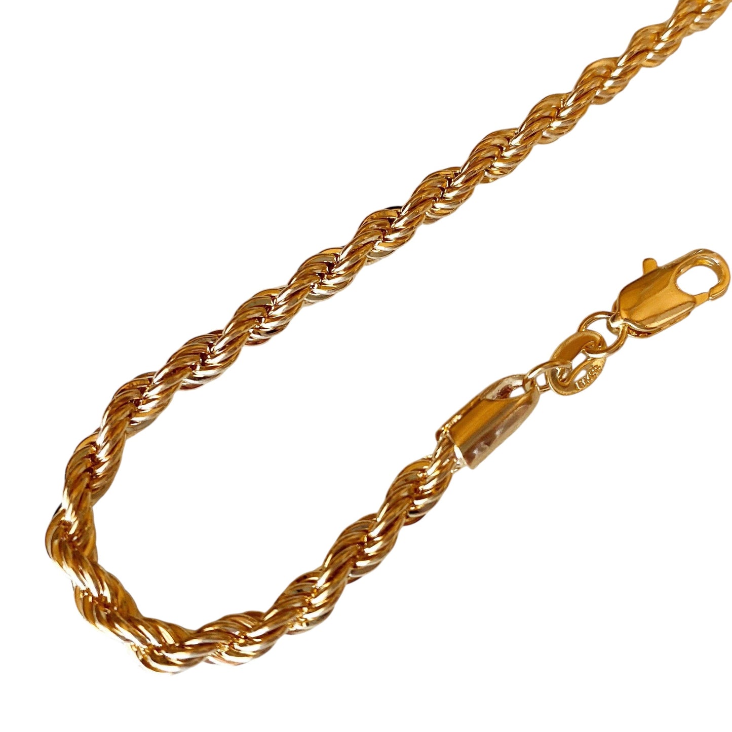 4mm Rope Chain 18k Gold Filled Bracelet