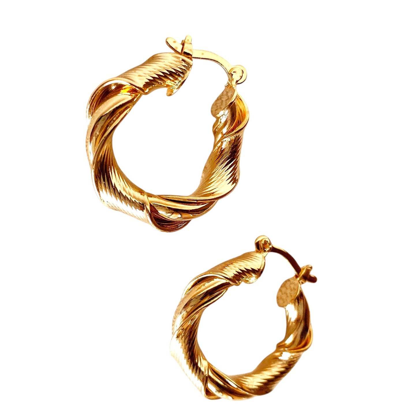25mm Twisted Hoop 18k Gold Filled Earrings