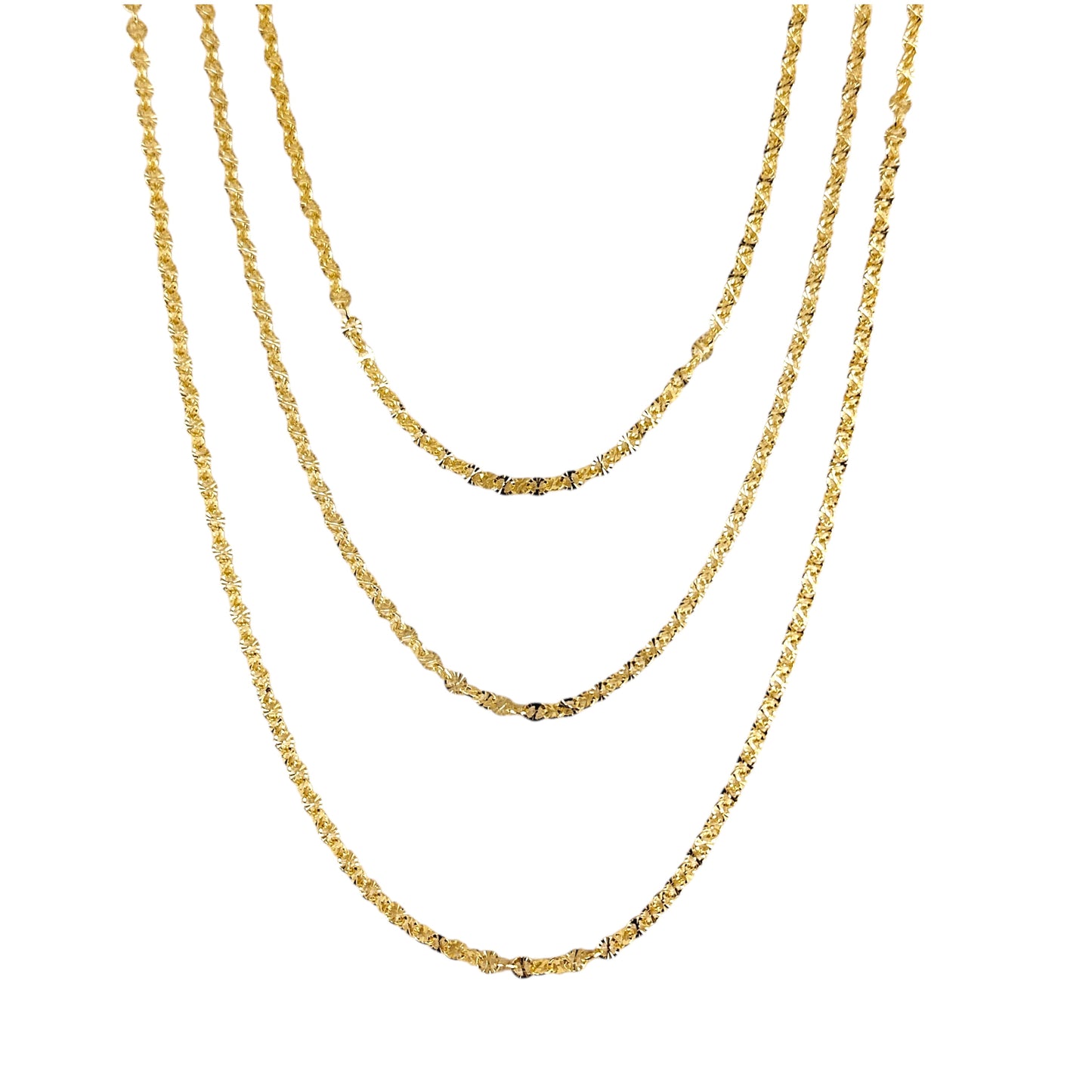 Diamond Cut Mirror Chain 18k Gold Filled Necklace
