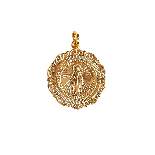 Fleur-de-Lis Medal 18K Gold Filled Pendant