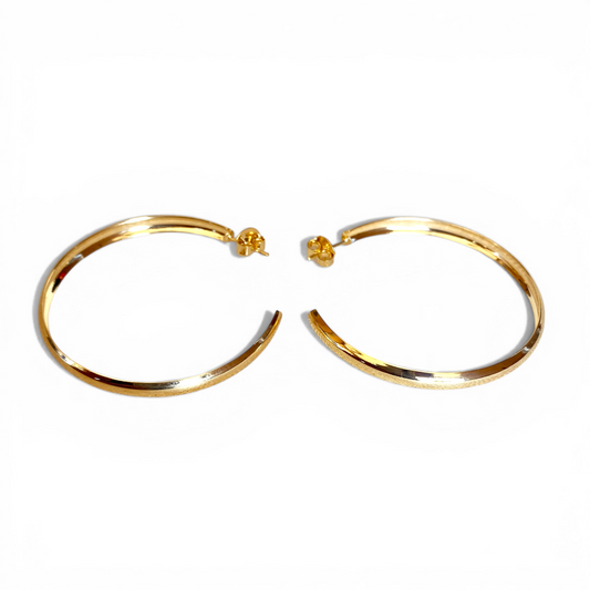 50mm Hollow Open Hoop 18K Gold Filled Earrings