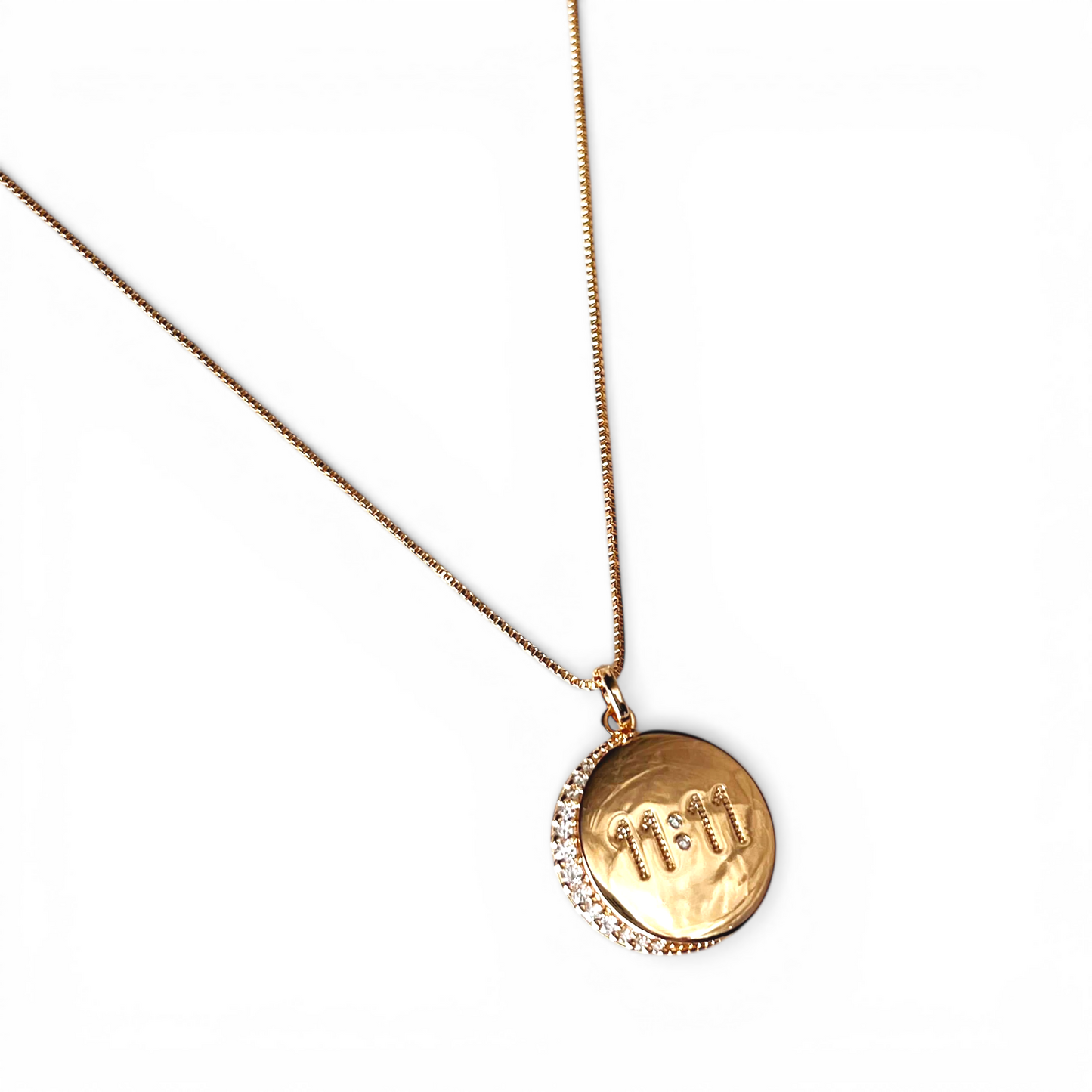 11:11 with CZ Crescent Moon 18K Gold Filled Necklace