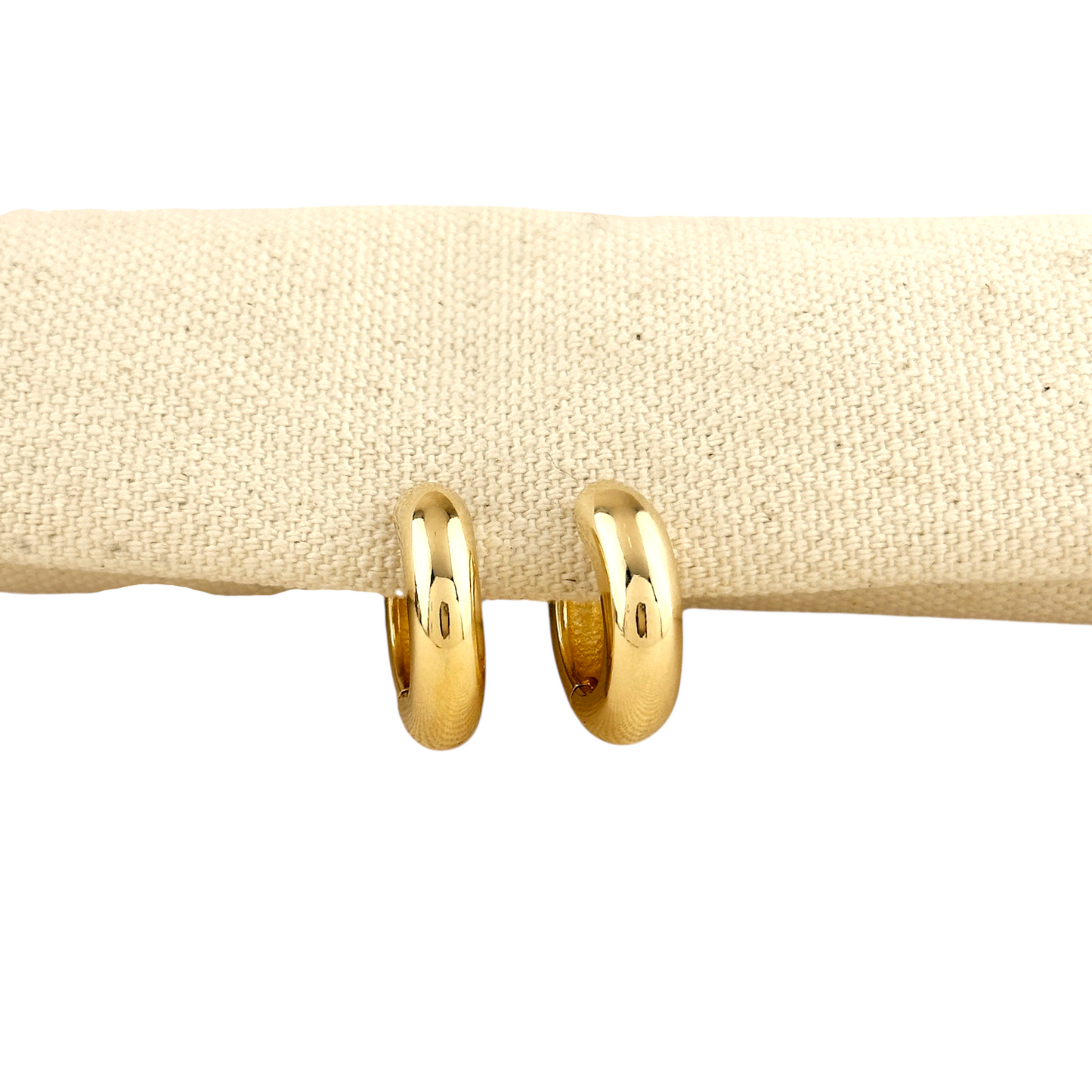 18mm Bold Huggie Hoop 18k Gold Filled Earrings